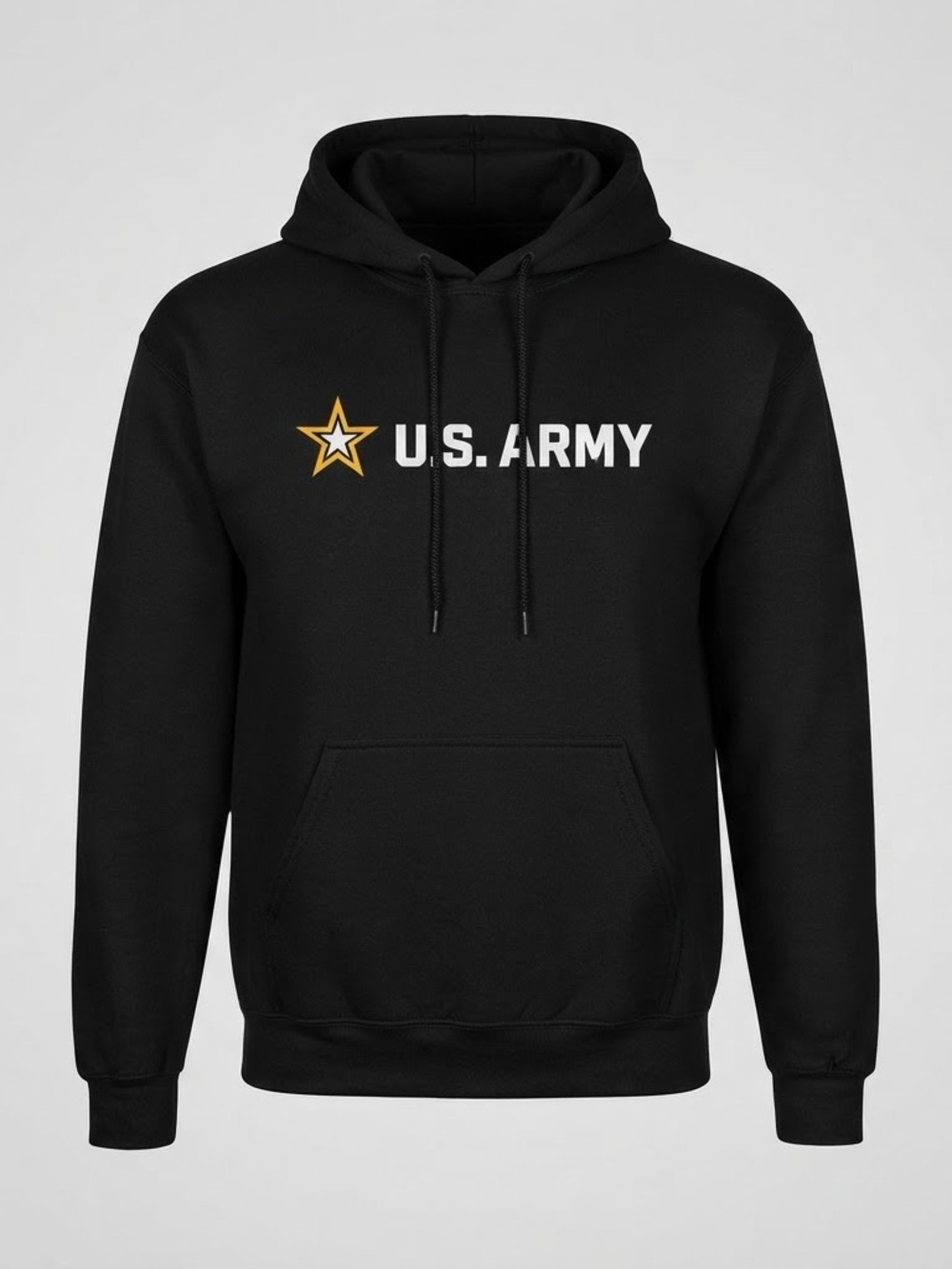Jerzees U.S. Army Black Pullover Hoodie Men’s Medium M Military Logo
